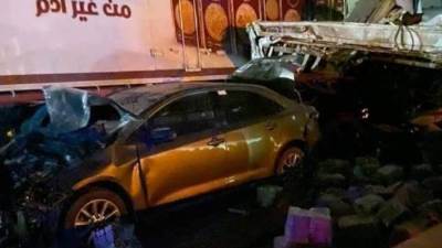 مصرع وإصابة 30 شخصاً على الدائري الإقليمي بسبب تريلا