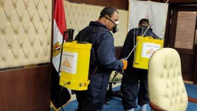 استكمال أعمال التطهير والتعقيم بمدينة بني سويف الجديدة