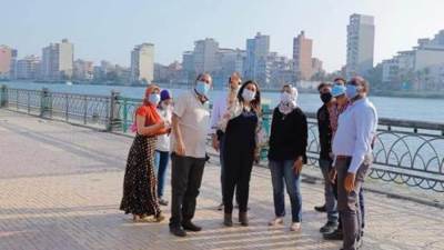  محافظ دمياط يتفقد اعمال تطوير كورنيش النيل بالمدينة