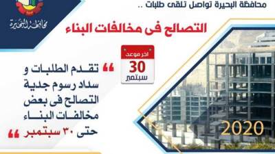 محافظ البحيرة: تلقينا 206 آلاف طلب تصالح فى مخالفات البناء