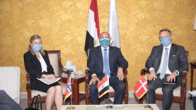 «الوزير» يبحث التعاون في مجال النقل البحري مع الدنمارك والنرويج