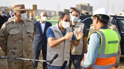 السيسي يتفقد المدينة الأوليمبية بالعاصمة الادارية الجديدة (صور)