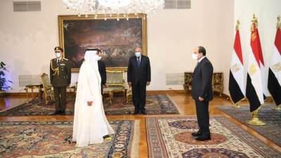 السيسي يتسلم أوراق اعتماد سفير الدولة حمد الشامسي