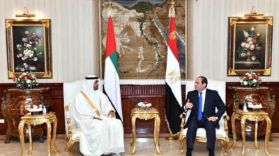 صور|| السيسي وبن زايد يبحثان ملف سد النهضة 