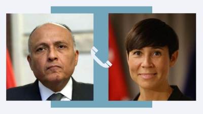 وزير الخارجية يتلقى اتصالًا هاتفيًا من وزيرة خارجية النرويج