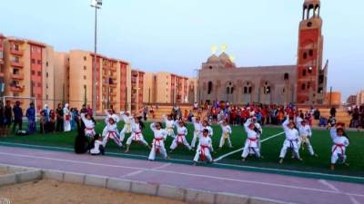 بالصور|| افتتاح ٥ ملاعب رياضية "بأكتوبر الجديدة"بالتعاون مع مجلس الأمناء