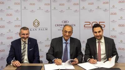 شراكة بين "أركان بالم" و"كراون بلازا" لإدارة مشروع شقق فندقية في مجمع ''205'' بالشيخ زايد