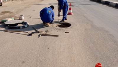 مياه القناة:تواصل تركيب أغطية مطابق الصرف الصحى المفقودة والتالفة