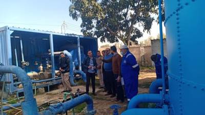 رئيس مياه الشرب بالبحيره يتفقد اعمال انشاء تنفيذ خط مياه بمنطقة الحميات