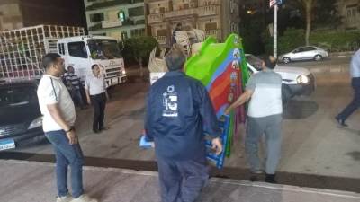 بالصور ..حملة ليلية لإزالة الإشغالات بالعاشر من رمضان 