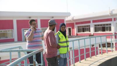 رئيس مياه بني سويف  تتابع  أعمال تطوير محطة معالجة «تزمنت»