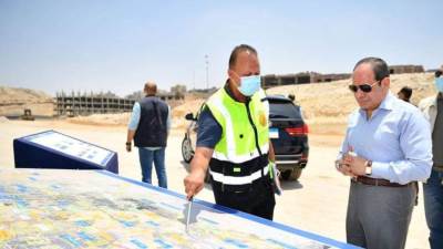 بالصور .. جولة الرئيس اليوم  لأعمال تطوير كورنيش المقطم