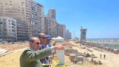 رئيس  المركزي للتعمير يتفقد مشروع نفق وكبارى شارع 45  أنور السادات بمنطقة المنتزة لقضاء على الاختناقات المرورية