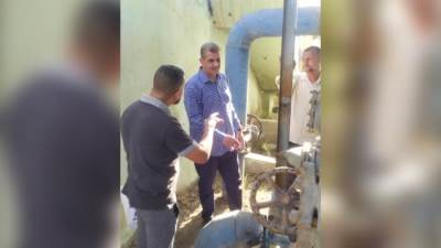 رئيس مياه الفيوم يتابع أعمال إعادة تأهيل محطة مياه بنى عتمان النقالى 