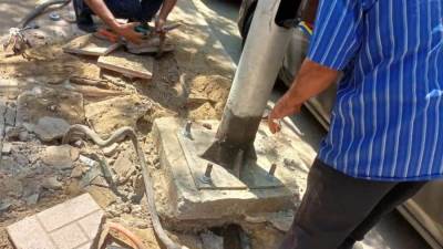 رفع 173 حالة اشغال و تركيب أعمدة انارة  فى حملات بحى «العجوزة»