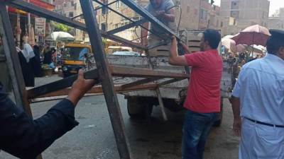 إزالة 3 حالات بناء مخالف وحملات مكثفة لرفع الإشغالات بالجيزة