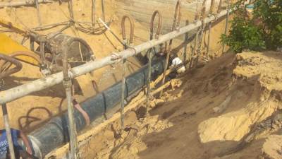 عودة المياة لمدينة المستقبل بالاسماعيلية بعد اصلاح الكسر المفاجىء