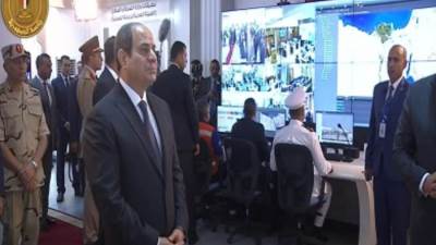 السيسي: للمرة الأولى أصبح لمصر قمر صناعي للاتصالات خاص بها