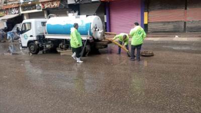 «مياه البحيرة» تتابع عمليات سحب تجمعات مياه الأمطار 