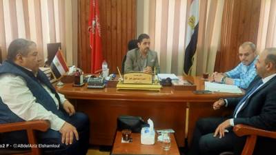 «جبر» يستقبل نائب رئيس هيئة التنمية الصناعية تمهيدا لتسليم مقر الهيئة بالنوبارية