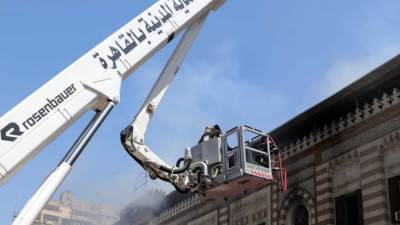 السيطرة على حريق مبنى وزارة الأوقاف دون وقوع إصابات