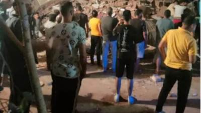 انهيار عقار مكون من 4طوابق بحدائق القبة بالقاهرة