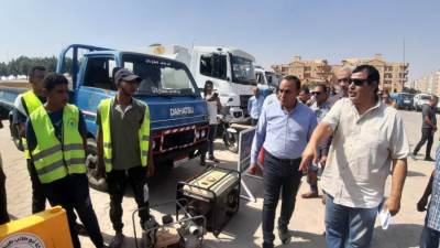 رئيس جهاز الشروق يُراجع الحالة الفنيه لمُعدات الطوارىء ويوجه برفع حالة الإستعداد