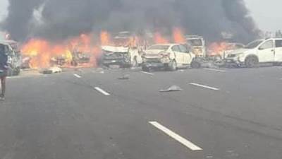 الصحة: الدفع بـ 20 سيارة إسعاف إلى موقع حادث تصادم طريق «القاهرة - الإسكندرية» الصحراوي