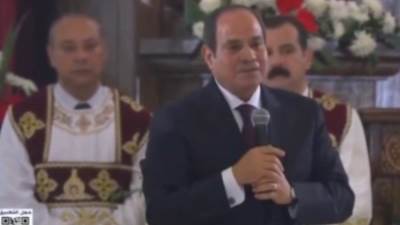  «السيسي» خلال قداس عيد الميلاد: نتمنى أن نتجاوز الأزمات وألا تتفاقم أكثر من ذلك 