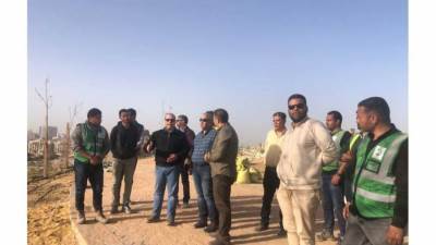 رئيس المركزى للتعمير يتفقد الأعمال الجارية بمشروع حديقة تلال الفسطاط