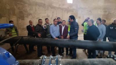 رئيس جهاز الشروق يشهد التشغيل التجريبى لخزان مياه الشرب الإستراتيجى بشرق المدينه 