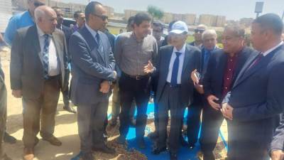 وضع حجر أساس مشروع موقف إقليمي جديد بمدينة المنيا الجديدة 