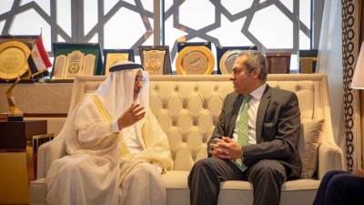 العاصمة الإدارية الجديدة تستقبل نائب رئيس مجلس الوزراء البحريني و عادل العسومي رئيس البرلمان العربي