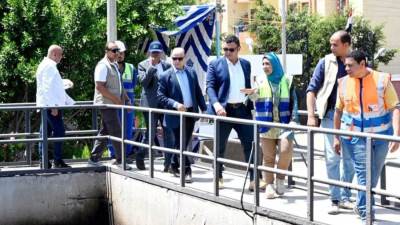 وزير الإسكان ومحافظ كفر الشيخ يتابعان سير  العمل بمحطة معالجة صرف صحى مركز فوه