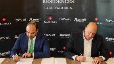 بالم هيلز وماريوت العالمية توقعان اتفاقية لإطلاق مشروع «ريتز كارلتون ريزيدانسيز، القاهرة، بالم هيلز»