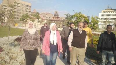 رئيس جهاز مثلث ماسبيرو تتابع أعمال تطوير حديقة الأزبكية والصيانة بمنطقة الإسكان البديل