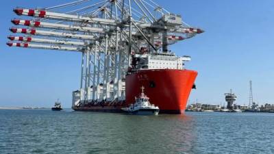 كامل الوزير: وصول 5 أوناش عملاقة إلى ميناء دمياط لتعزيز محطة الحاويات «تحيا مصر 1»