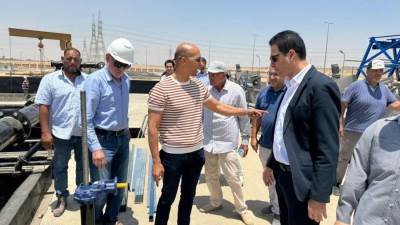 بدء التشغيل التجريبي لمحطة معالجة الصرف الصحي بطريق العين السخنة بعد تطويرها