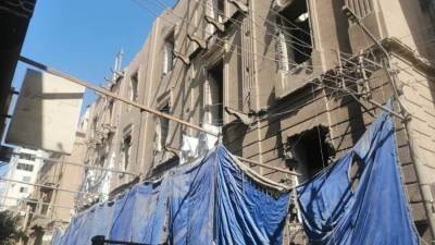 إصابات أثناء تنفيذ قرار إزالة عقار آيل للسقوط بحي شرق المنصورة بالدقهلية