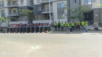 رئيس جهاز مدينة دمياط الجديدة يشهد اصطفاف معدات وافراد الشركات المكلفة بأعمال الصيانة 